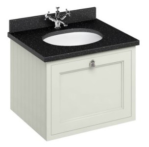 4251287764383 - Luxus HÃ¤nge-Waschschrank   Waschtisch mit Granitplatte und Schublade - Jugendstil Design