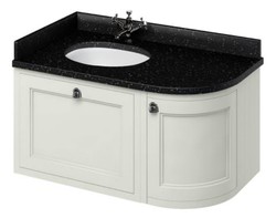 4251287764536 - HÃ¤nge-Waschschrank   Waschtisch mit Granitplatte Schublade und TÃ¼r 98 x 55 x H 59 cm