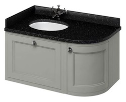 4251287764529 - HÃ¤nge-Waschschrank   Waschtisch mit Granitplatte Schublade und TÃ¼r 98 x 55 x H 59 cm