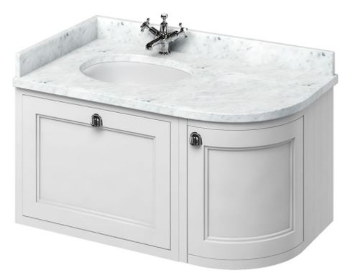 4251287764574 - HÃ¤nge-Waschschrank mit Marmorplatte Schublade und TÃ¼r - Limited Edition