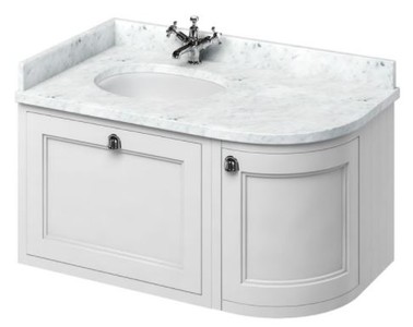 4251287764574 - HÃ¤nge-Waschschrank mit Marmorplatte Schublade und TÃ¼r - Limited Edition