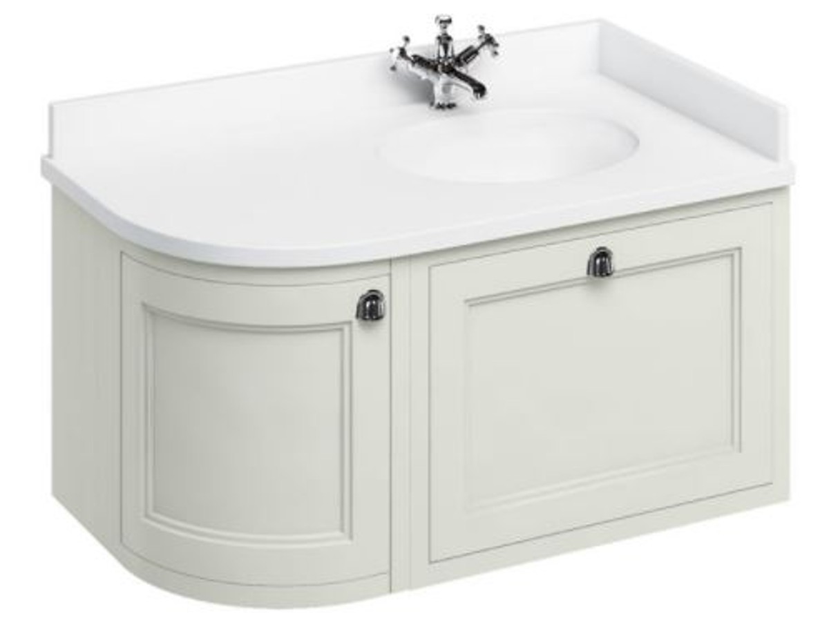 4251287764598 - HÃ¤nge-Waschschrank mit Marmorplatte Schublade und TÃ¼r - Luxus Waschtisch