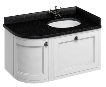 4251287764635 - HÃ¤nge-Waschschrank   Waschtisch mit Granitplatte Schublade und TÃ¼r 98 x 55 x H 59 cm