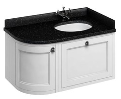 4251287764635 - HÃ¤nge-Waschschrank   Waschtisch mit Granitplatte Schublade und TÃ¼r 98 x 55 x H 59 cm