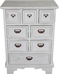 4251287764864 - Shabby Chic Landhaus Stil Kommode mit 8 Schubladen Antik WeiÃ B 64 cm H 90 cm - Antik Kommode