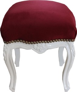 4251287765274 - Barock Sitzhocker Rot   Gold  HÃ¶he 40 cm Breite 35 cm - Barock MÃ¶bel