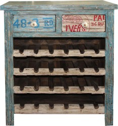 4251287765946 - Wein Schrank mit 2 Schubladen - Antik Stil Vintage Look