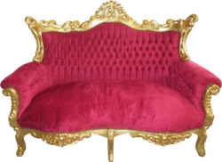 4251287766141 - Barock 2er Sofa Master Bordeaux Rot   Gold - Wohnzimmer MÃ¶bel Loung Couch