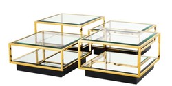 4251287766608 - Art Deco Luxus Couchtisch Gold 4er Set - Wohnzimmer Salon Tisch