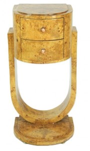 4251287767148 - Art Deco Schubladen Schrank Vogelaugenahorn - Handgefertigt aus Massivholz - Kommode Nachtschrank Nachttisch B!