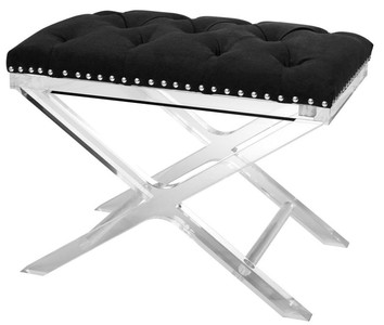 4251287767353 - Luxus Kreuzhocker Schwarz - Designer Hotel Hocker