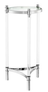 4251287767438 - Designer Beistelltisch Silber 41 x H 905 cm - Luxus Beistelltisch