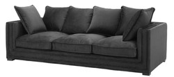 4251287767537 - Luxus Designer 3er Sofa Schwarz - Luxus Hotel MÃ¶bel