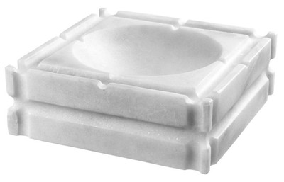 4251287767704 - Designer Marmor Aschenbecher WeiÃ 21 x 21 x H 7 cm - Limited Edition