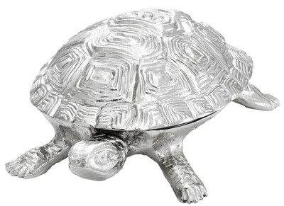 4251287768152 - Luxus Schatulle mit Deckel SchildkrÃ¶te Messing vernickelt 195 x 105 x H 65 cm - Luxus Dekoration
