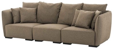 4251287768237 - Designer 3er Sofa Braun - Luxus Hotel MÃ¶bel