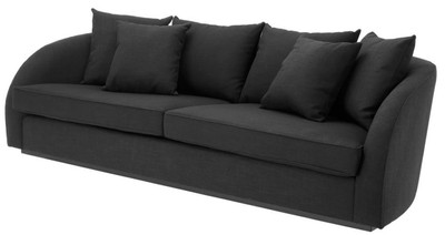 4251287768466 - Luxus Hotel Sofa Schwarz 255 x 91 x H 72 cm - Designer Kollektion