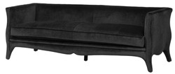 4251287768596 - Luxus Sofa Schwarz 225 x 79 x H 75 cm - Hotel MÃ¶bel