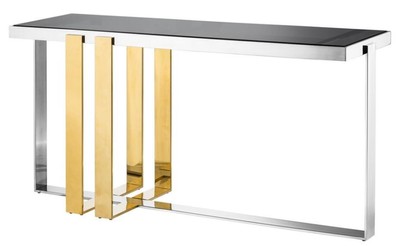 4251287768626 - Designer Edelstahl Konsole mit Rauchglas - Luxus Konsolentisch
