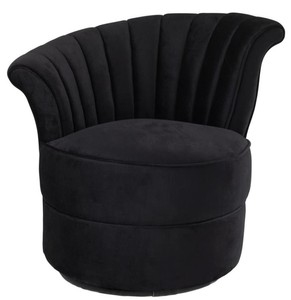 4251287768756 - Designer Sessel Schwarz 56 x 66 x H 72 cm - Luxus Drehsessel