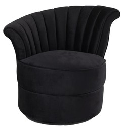 4251287768756 - Designer Sessel Schwarz 56 x 66 x H 72 cm - Luxus Drehsessel