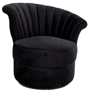 4251287768763 - Designer Sessel Schwarz 56 x 66 x H 72 cm - Luxus Drehsessel