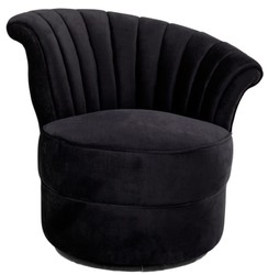 4251287768763 - Designer Sessel Schwarz 56 x 66 x H 72 cm - Luxus Drehsessel