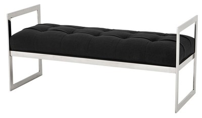 4251287770063 - Luxus Sitzbank Schwarz 129 x 50 x H 58 cm - Luxus Kollektion