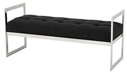 4251287770063 - Luxus Sitzbank Schwarz 129 x 50 x H 58 cm - Luxus Kollektion