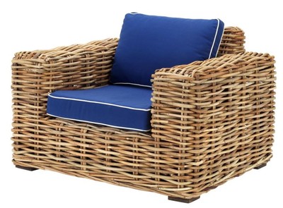 4251287770070 - Designer Rattan Sessel 100 x 88 x H 69 cm - Luxus Wohnzimmer MÃ¶bel