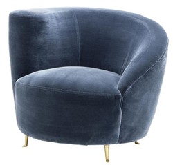 4251287770100 - Designer Sessel Blau 91 x 85 x H 74 cm - Luxus Kollektion
