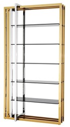 4251287770537 - Designer Edelstahl Regalschrank mit Rauchglas 120 x 46 x H 230 cm - Luxus Hotel MÃ¶bel