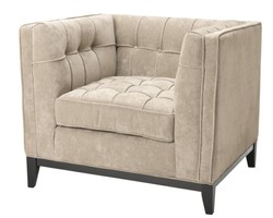 4251287771107 - Luxus Sessel Greige 94 x 82 x H 77 cm - Hotel Kollektion