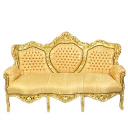 4251287771756 - Barock 3-er Sofa King Gold Muster Gold - Möbel Barock 4251287771756 - Barock 3-er Sofa King Gold Muster Gold - Möbel Barock