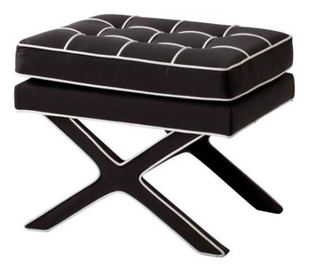 4251287771954 - Luxus Kreuzhocker Schwarz   WeiÃ - Designer Hotel Hocker