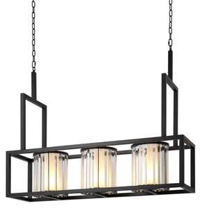 4251287772456 - Luxus Kronleuchter Schwarz 120 x 32 x H 98 cm - Hotel Restaurant MÃ¶bel