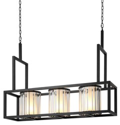 4251287772456 - Luxus Kronleuchter Schwarz 120 x 32 x H 98 cm - Hotel Restaurant MÃ¶bel