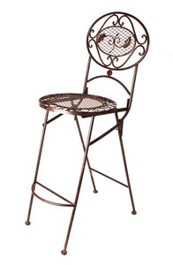 4251287772791 - Gartenstuhl Antik Braun Breite 40 cm  HÃ¶he 107 cm - Art Deco MÃ¶bel