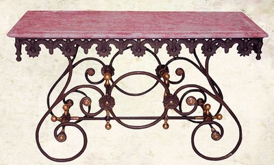 4251287772975 - Nostalgie Gartentisch aus Schmiedeeisen mit weiÃer Marmorplatte - 135 cm x 55 cm x H70 cm - Luxus GartenmÃ¶bel