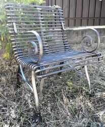 4251287773439 - Gartenstuhl aus Schmiedeeisen - verschiedene Farben - 65 cm x 60 cm - Luxus GartenmÃ¶bel