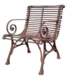 4251287773378 - Gartenstuhl aus Schmiedeeisen - verschiedene Farben - 65 cm x 60 cm - Luxus GartenmÃ¶bel