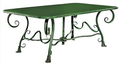 4251287774214 - Gartentisch aus Schmiedeeisen - verschiedene Farben - 120 cm x 70 cm x H45 cm - Luxus GartenmÃ¶bel