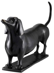 4251287774245 - Designer Bronzefigur Dachshund 46 x 8 x H 23 cm - Luxus QualitÃ¤t