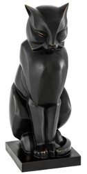 4251287774498 - Luxus Bronzefigur Katze 175 x 21 x H 46 cm - Art Deco Figur