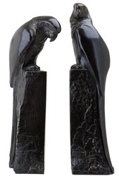 4251287774689 - Designer Bronze Papageien BuchstÃ¼tzen 2er Set - Luxus Kollektion
