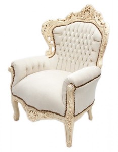 4251287775822 - Barock Sessel King Creme Creme Samtstoff 85 x 85 x H 120 cm 4251287775822 - Barock Sessel King Creme Creme Samtstoff 85 x 85 x H 120 cm