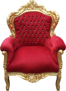 4251287775877 - Barock Sessel King Mod2 Bordeauxrot Gold mit Glitzersteinen - Antikstil Sessel 4251287775877 - Barock Sessel King Mod2 Bordeauxrot Gold mit Glitzersteinen - Antikstil Sessel