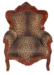 4251287776027 - Barock Sessel King Leopard   Braun 85 x 85 x H 120 cm