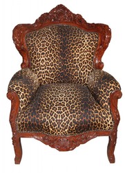 4251287776027 - Barock Sessel King Leopard   Braun 85 x 85 x H 120 cm