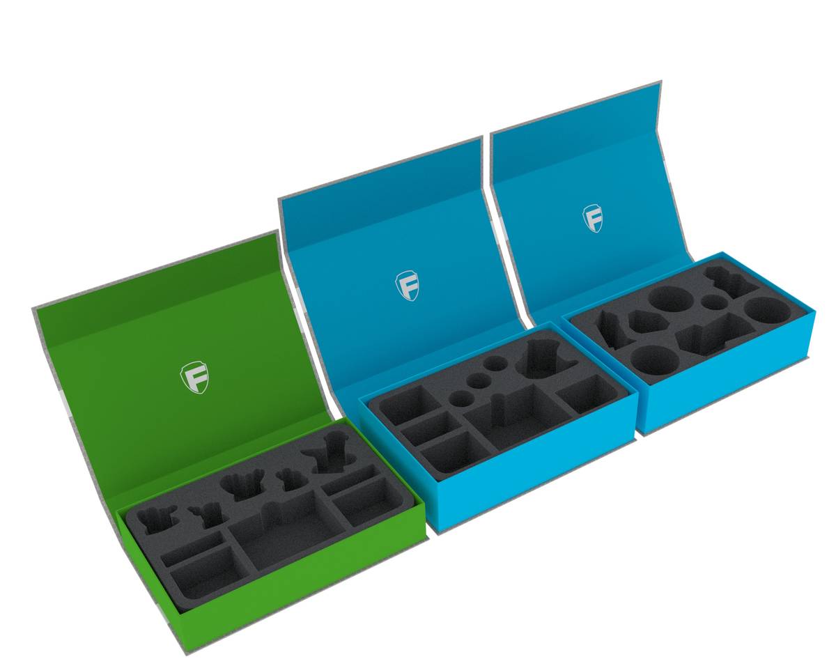 Feldherr Magnetic Box Blu Porta Miniature Da 25mm - Custodia Per 40 Pezzi Con Schiuma Made In Germany